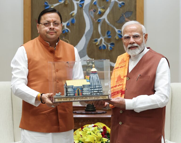 प्रधानमंत्री नरेंद्र मोदी से मिले उत्तराखंड सीएम पुष्कर सिंह धामी