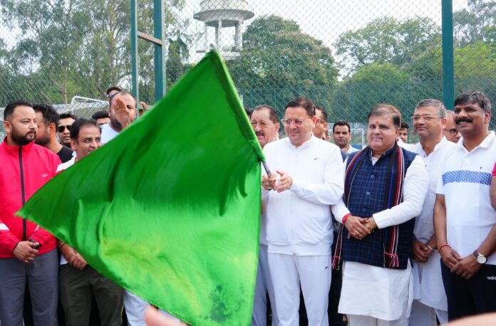 Chief Minister Pushkar Singh Dhami participated in the 'Ahilya Smriti Marathon - One Heritage, One Resolution' program