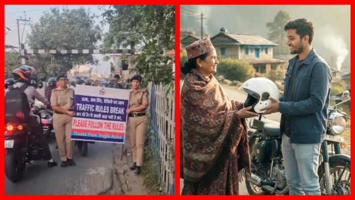 Sir जय हिंद, आप ट्रैफिक रूल्स ब्रेक कर रहे हैं, यातायात पुलिस का प्यारा पोस्टर, चालकों ने कहा Sorry
