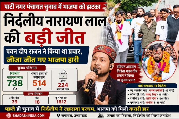 पवनदीप ने मांगे वोट, जीजा ने जीता चुनाव पाटी नगर पंचायत में निर्दलीय नारायण लाल विजयी