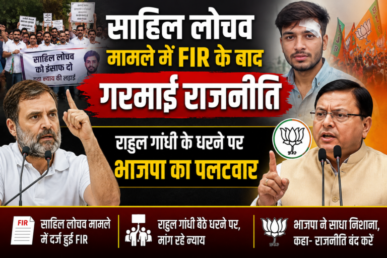 साहिल लोचव मामले में एफआईआर के बाद गरमाई राजनीति, राहुल गांधी के धरने पर भाजपा का पलटवार